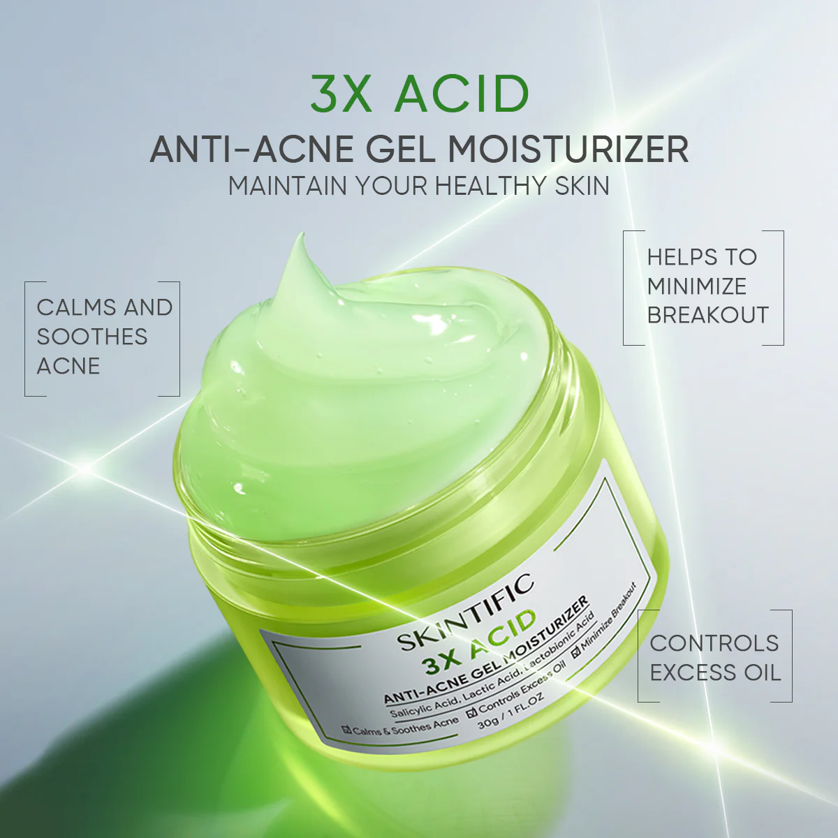 3X Acid Acne-Care Gel Moisturizer - Image 2