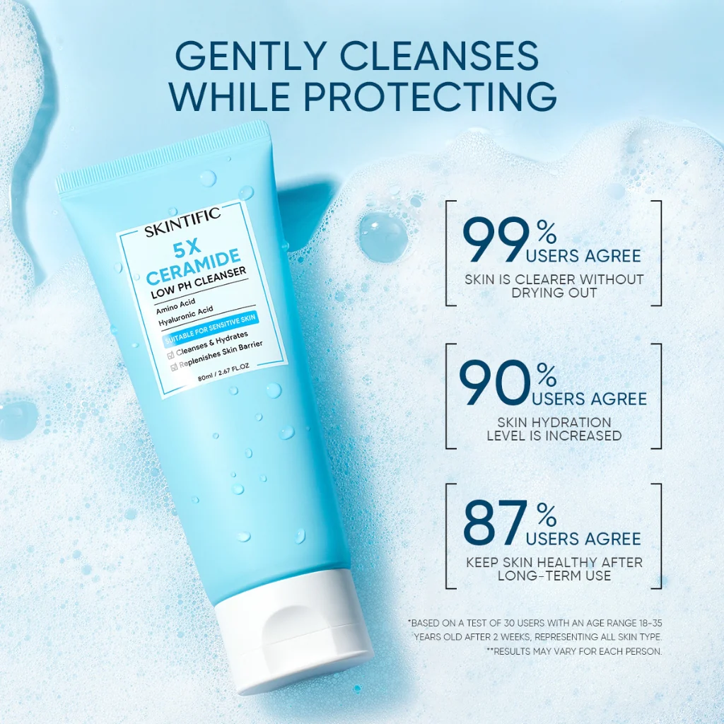 5X Ceramide Low pH Cleanser Facial Wash - Image 4